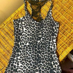 Express Snow Leopard Form Fitting Tank Top